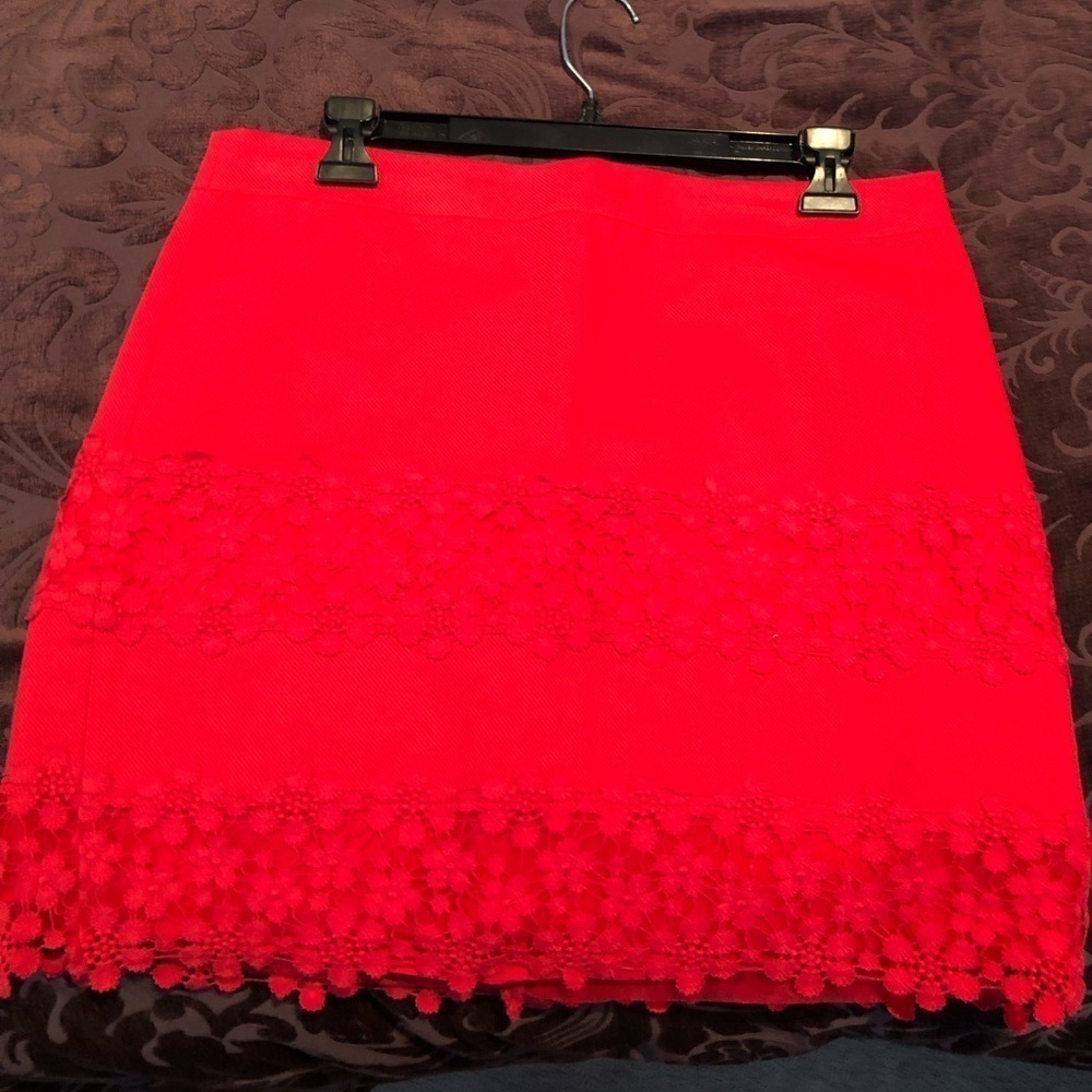 J Crew Red Mini Skirt